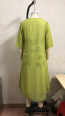 Evening wear Dresses: Round Neck Lace Chiffon Irregular Cardigan dress set