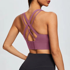 Gym Push Up Bra Women Sports Bra Back Closure High Impact Workout Sport