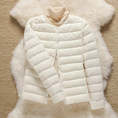 9 Color Women Puffer Jackets 90% Ultra Light Duck Down Women Matt Fabric