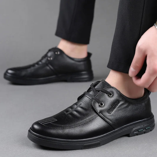 Genuine Leather Formal Men Dress Shoes Luxury Brand Soft Casual Shoes