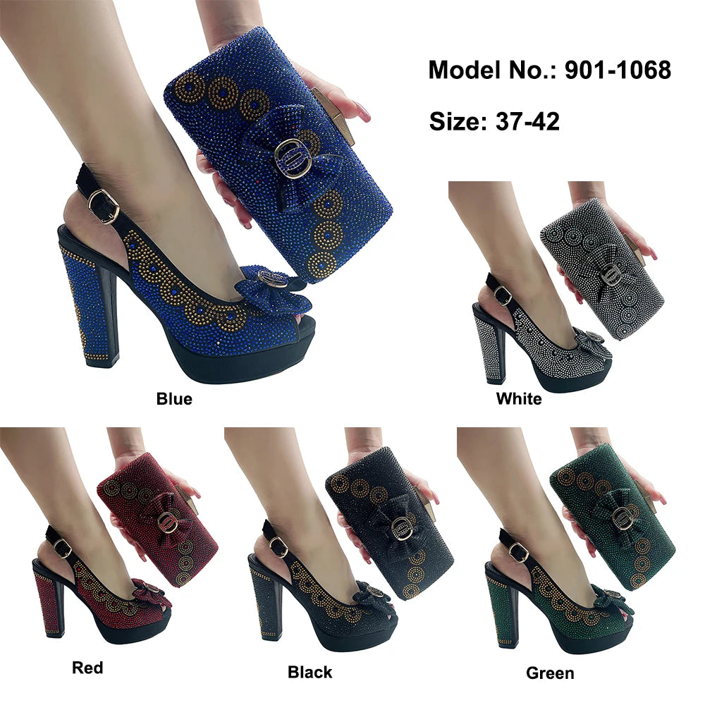 Matching Shoes and Bags: Royal Blue Italian Shoes and Bags Matching Set Pumps