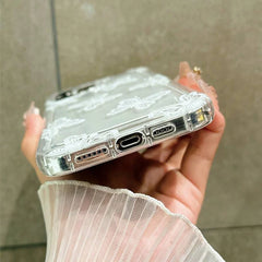 Cartoon White Butterfly Clear Case For iPhone 16 15 14 13 12 Mini 11 Pro Max X XR XS 7 8 Plus SE2 Soft Cover With Air Cushion