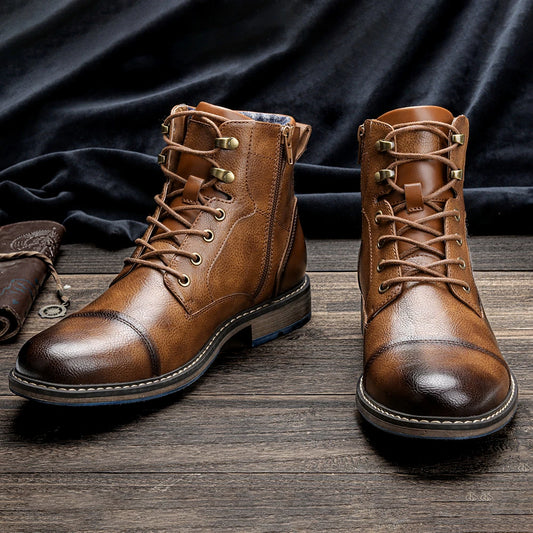 Size 7~13 Retro Men Boots 2023 Fashion Comfortable Spring Leather Boots
