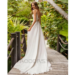 White Bridesmaid Dresses: Wedding Dresses For Woman Civil Beach V-Neck Appliques