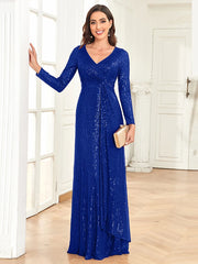 Homecoming Dresses: V-Neck Evening Dress Women Wedding Party Sequins