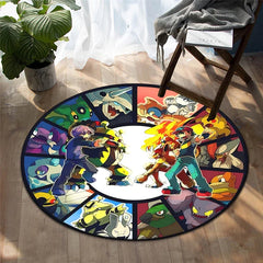 Pokemon Cartoon HD Printed Round Carpet Dropshipping Rug for Living Room Area Rug