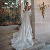 White Bridesmaid Dresses: Wedding Dress Appliques Detachable Train Princess