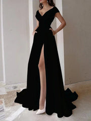 Formal attire Dresses: Party Dresses Long Evening Dress High Waist Slit Sleeveless