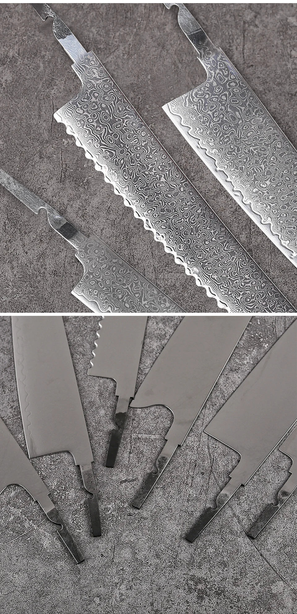 Damascus Steel Full Tang Knife Blade Kitchen Chef Knife Blades Blank DIY Handmade