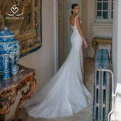 White Bridesmaid Dresses: Wedding Dress Appliques Detachable Train Princess