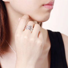 women wedding 925 Sterling Silver Rings valentine gifts open ring party