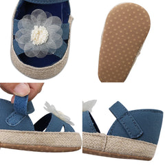 Baby Girls Shoes Spring Summer Cute Soft Retro Breathable Flower Decorate