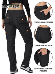 Cotton Cargo Pants Womens Elastic Waist Outdoor Hiking Pants Work Trouser