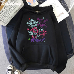 Arcane Jinx Hoodie Monkey Graffiti Style Nice Print Game Lovers Tops Streetwear
