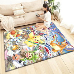 Pokemon Cartoon Carpet Rug for Living Room Bedroom Decoration Picnic Camp Kitchen