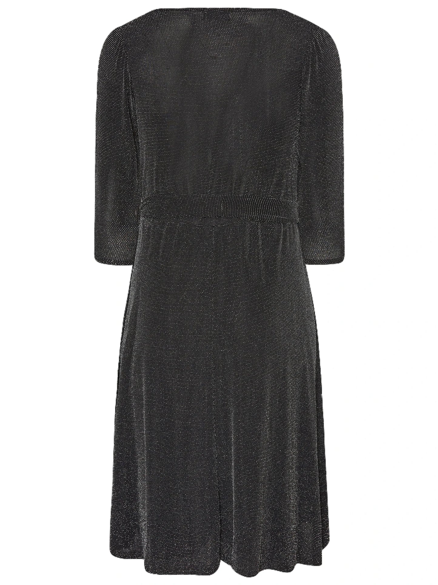 Plus Size Elegant Spring Autumn Wrap Dress Women Long Sleeve Black