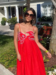 Maxi Dress For Women Sling High Waist Ceremony Robe