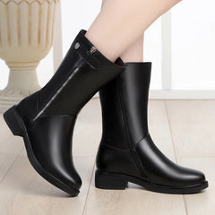 Winter boots women Black Shoes Booties Winter Genuine Leather