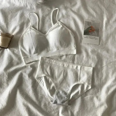 Women's Sports Bra Set Underwear Bra Korean Style Push Up No Steel Ring Bra