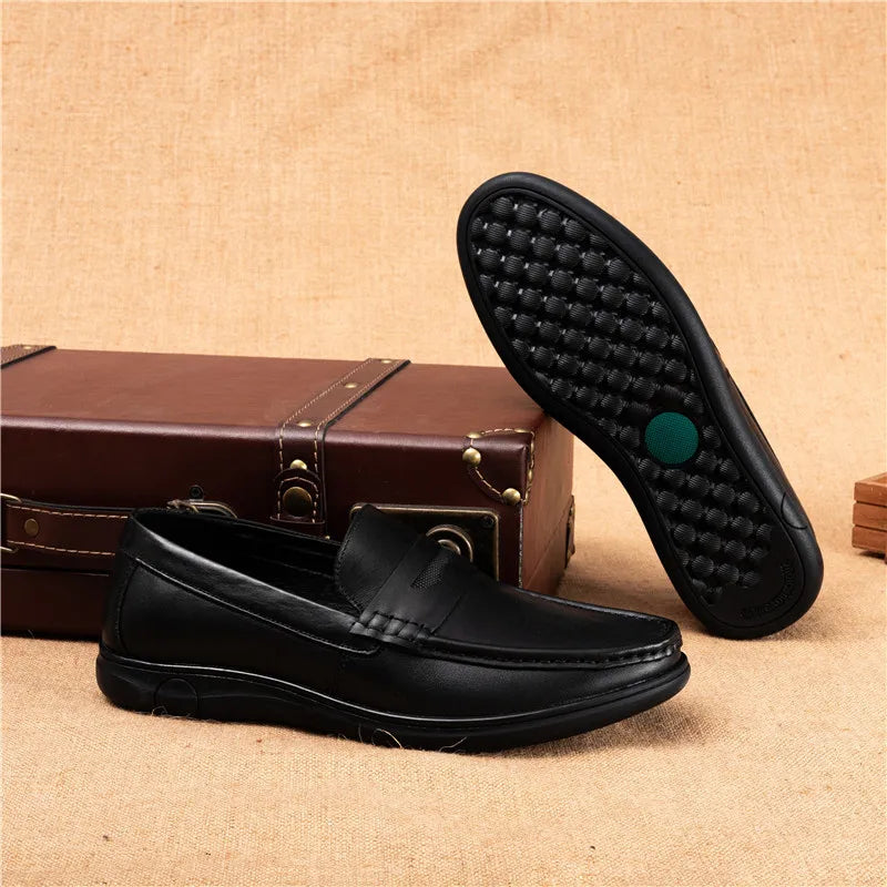 Genuine Leather Men Casual Shoes Italian Mens Loafers Moccasins Breathable Slip