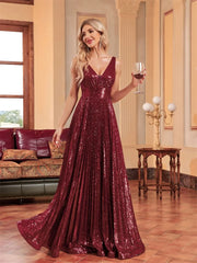 Homecoming Dresses: V Neck Long Sleeves Formal Evening Dress Women