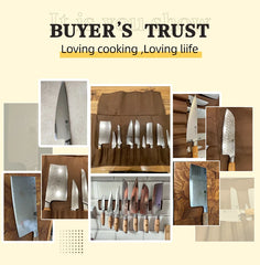 1-8pcs Kitchen Knife Set 73 Layers Custom Damascus Steel 15°±1 Per Side Steel Blade