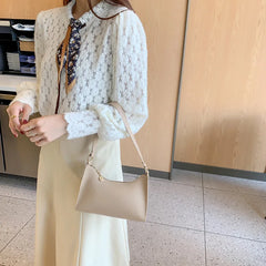 Elegant White Shoulder Bag Handbags for Women Small Leather Purse