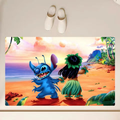 Cartoon Stitch and Lilo Cute Floor Mat Anti-Slip Bathroom Kitchen Bedroom Living Room