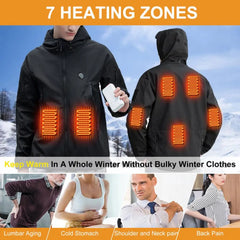 Winter Heated Jacket 7 Zone USB Electric Heating Jacket Washed Warm Jacket Man
