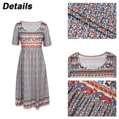 Plus Size Bohemian Dress for Women Clothing Summer Oversized Loose Long Skirt