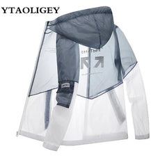 Men's Summer UV Protection Skin Coats Thin Windbreaker Sunscreen Men Zipper Clothes