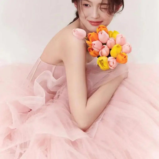 White Bridesmaid Dresses: Sweet Pink Ball Gown Wedding Dresses Classic Strapless
