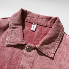 American Vintage Cowboy Coat Women New Patchwork Pink Denim Coats Men