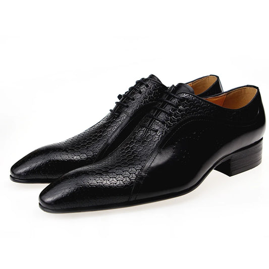 Arrival Dress Men Leather Genuine Office Luxury Pointed Formal Shoes