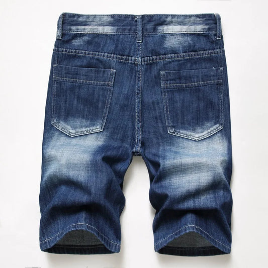 2024 New Men's Stretchy Short Jeans Fashion Casual Slim Fit High Quality Elastic Denim Shorts Male Brand Summer Clothes