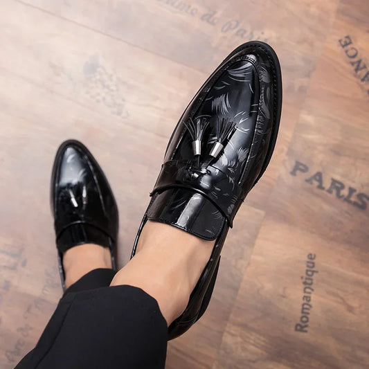 men dress shoes Luxury Italian Style Pointed Toe Formal Wedding party Casual Lace-Up