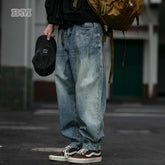 American Vintage Denim Cargo Pants Men Clothing Streetwear Loose