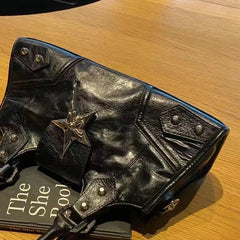 Y2K Korean Gothic Star Girl Black Bag Aesthetic Vintage Fairy Grunge Punk Goth Purse