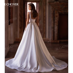 White Bridesmaid Dresses: Wedding Dress Chic Bow Straps A-Line Open Back