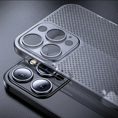Heat Dissipation Breathable Cooling Case Ultra Thin Matte Mesh Hollow Slim Hard iPhone 16 15 14 13 12 Pro Max Plus