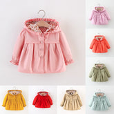 Baby Girl Jacket Autumn Long Sleeve Cotton Windbreak Hooded Jacket for Baby Girl