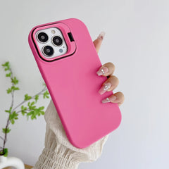 Kickstand Phone Case for iPhone 15 Pro Max 16 Pro Solid Color Matte TPU Funda Lens Protector Cover for iPhone 16 15 14 13 12 11