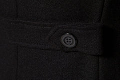 Men's Extra Long Woolen Black Coat Windbreaker Winter Warm Gentleman Coat Jackets