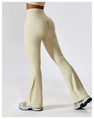 Women Wide-leg Pants Yoga Leggings Tights High Waist Leisure Flared Pants Dance