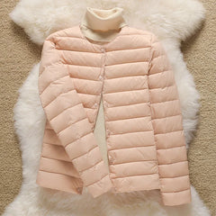 9 Color Women Puffer Jackets 90% Ultra Light Duck Down Women Matt Fabric