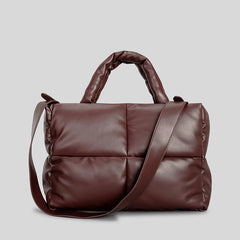 Fashion Leather Padded Tote Bag for Women Designer Quilted Handbags