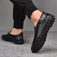 Leather Men Casual Shoes 2024 Summer Breathable Slip on Formal Loafers Men
