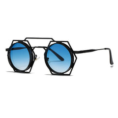 OEC CPO Steampunk Round Sunglasses Women Men 2023 Metal Mesh Personality Sun Glasses Female Eyewear Goggle UV400 Shades Oculos