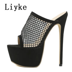 Size 35-42 Platform Slippers For Women Fashion Breathable Mesh