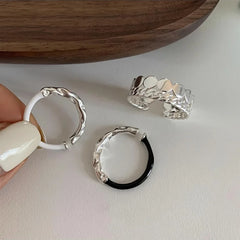 925 Sterling Silver Rings Party Jewelry Vintage Charm Double Layer